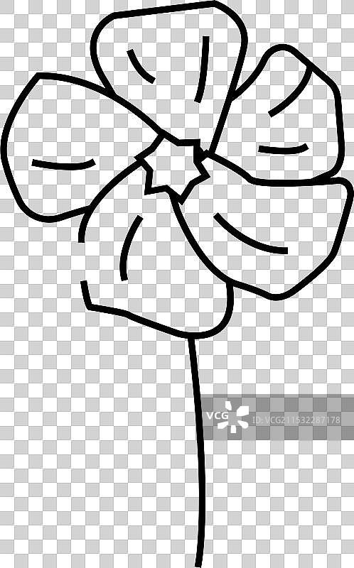 长春花春季线条图标图片素材