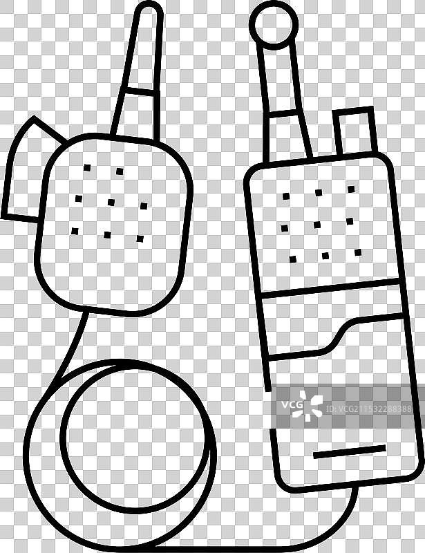 警察对讲机犯罪线条图标图片素材