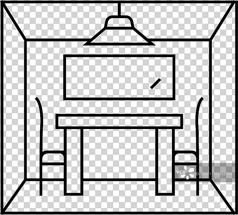 警察审讯犯罪线条图标图片素材