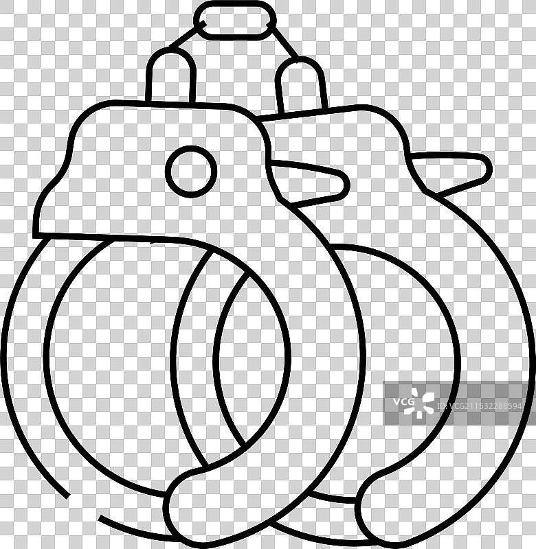 手铐犯罪线条图标图片素材