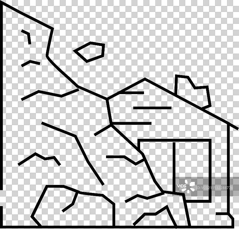 山体滑坡灾害线条图标图片素材