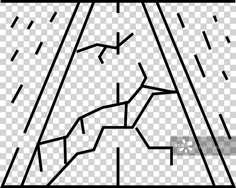 道路裂缝灾害线条图标图片素材