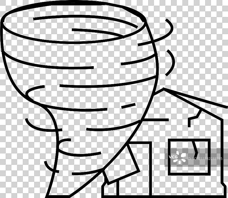 飓风破坏线条图标图片素材