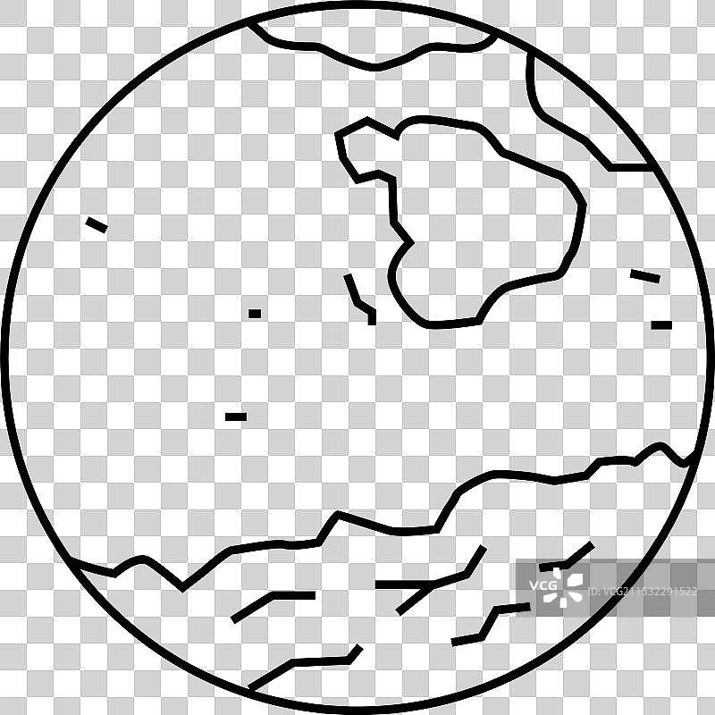 火星地球仪行星线条图标图片素材