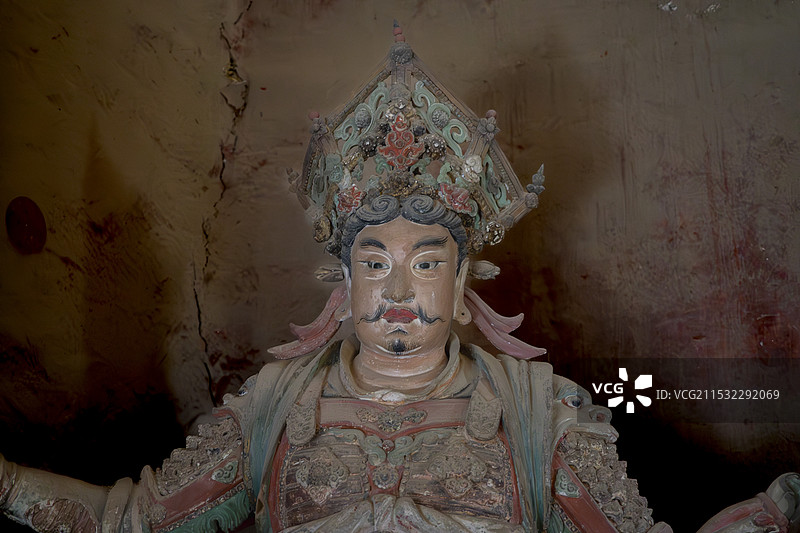 新绛-福胜寺 弥陀殿“多闻天王”彩塑图片素材