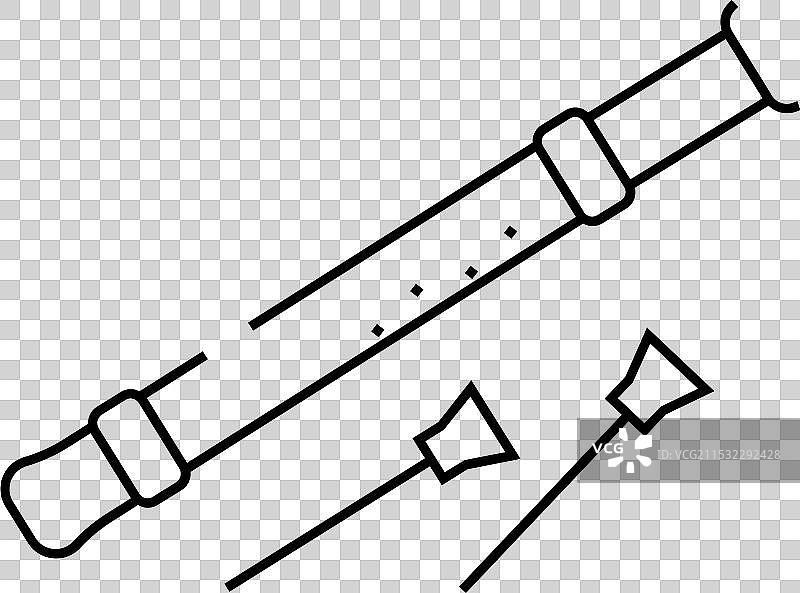 吹箭武器军事线条图标图片素材