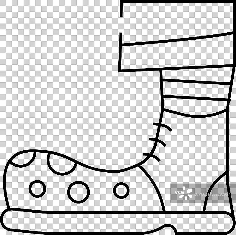 小丑鞋 嘉年华 复古表演 线条图标图片素材