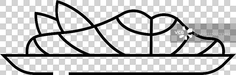 照烧三文鱼 日本料理 线条图标图片素材