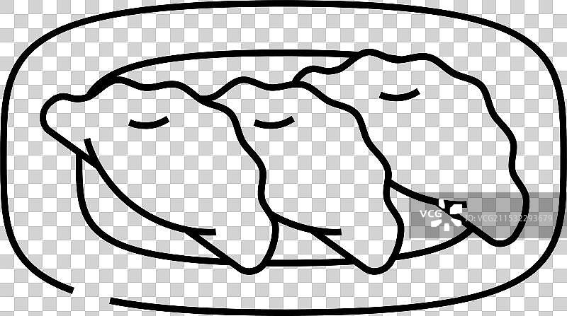 饺子 日本食品 线条图标图片素材