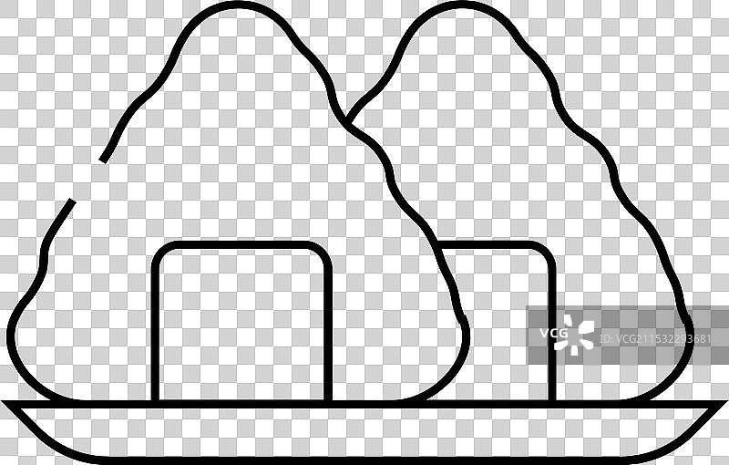 日式饭团线条图标图片素材