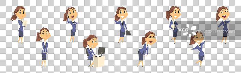 身穿正式服装的女商人角色多样化图片素材