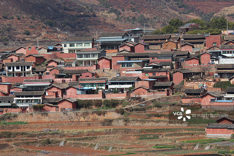 攀枝花迤沙拉村红墙图片素材