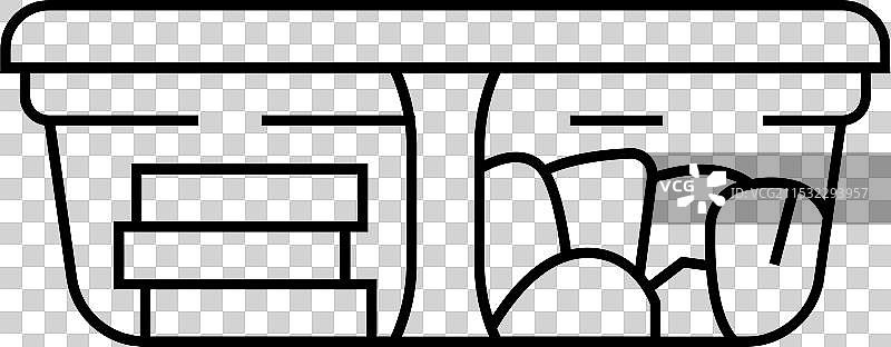 午餐盒玻璃容器线条图标图片素材