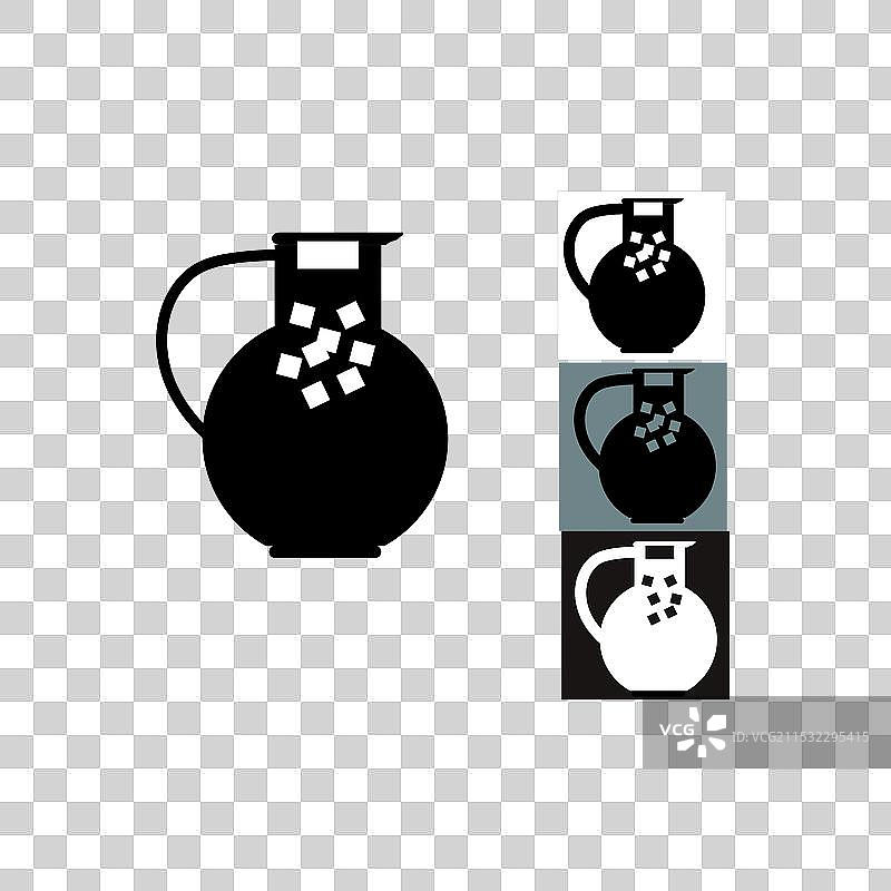 棋盘透明背景上的果汁壶图标图片素材
