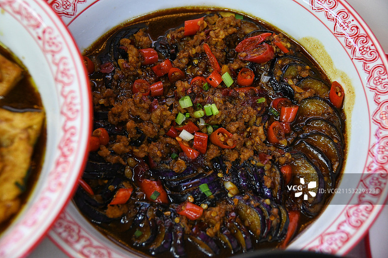 江西小炒 肉沫茄子图片素材