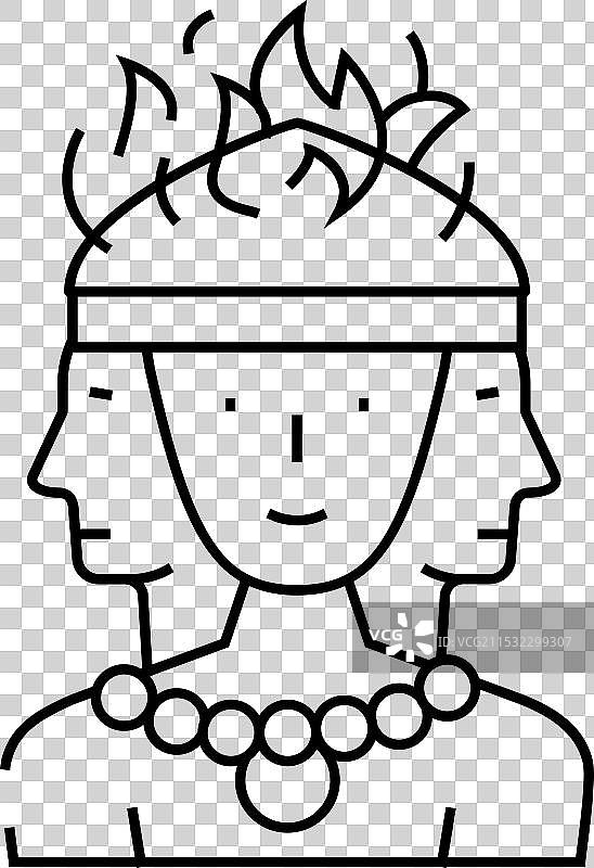 神圣的火焰阿格尼线条图标图片素材