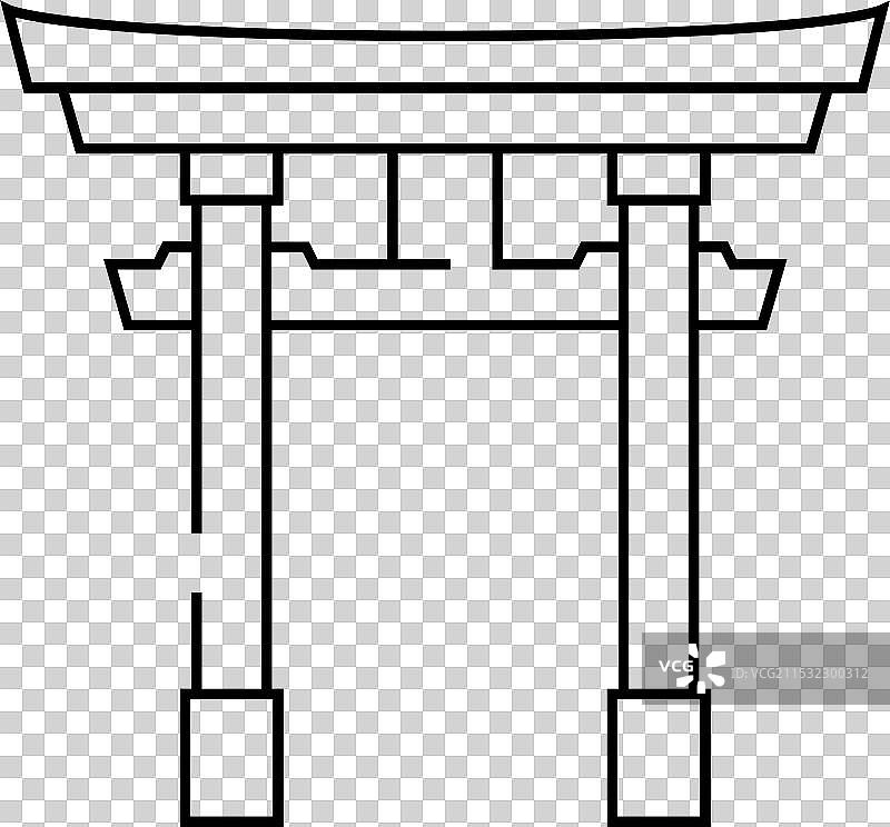 神道教鸟居线条图标图片素材