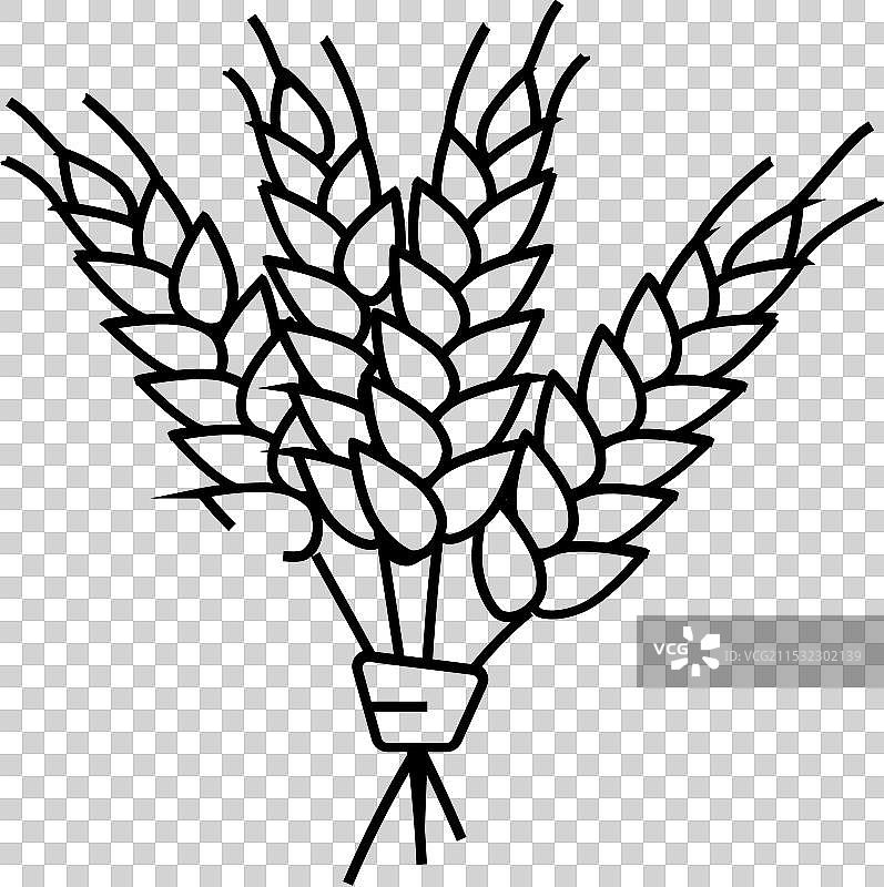 耳麦大麦线条图标图片素材