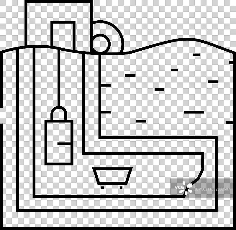 矿井井口线条图标图片素材