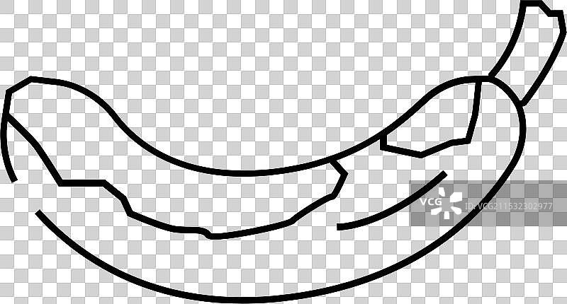 腐烂香蕉食品线条图标图片素材