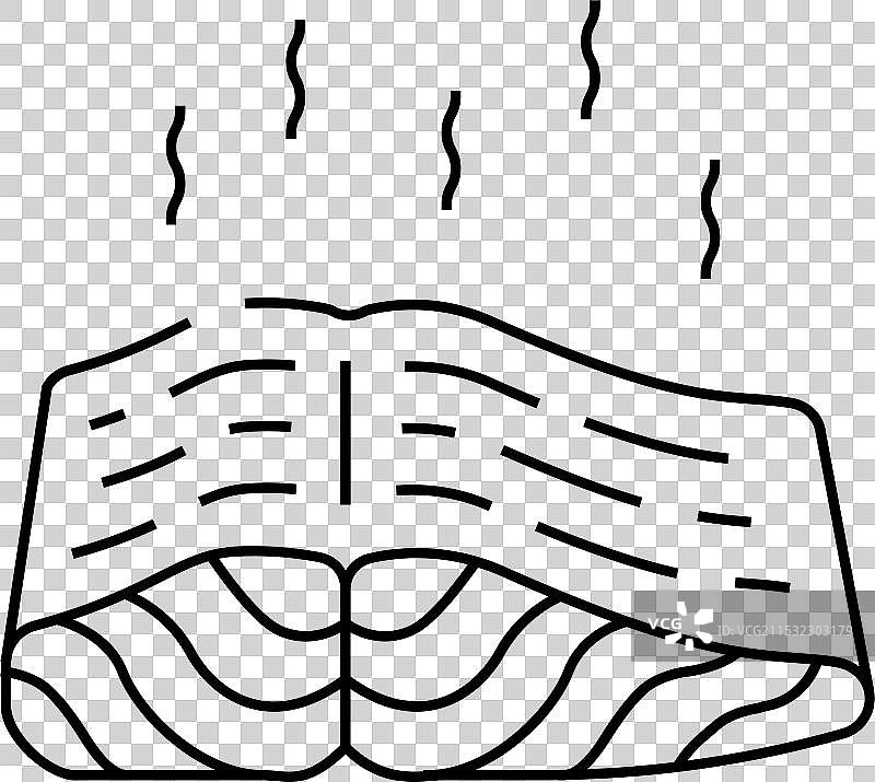 烟熏三文鱼线条图标图片素材