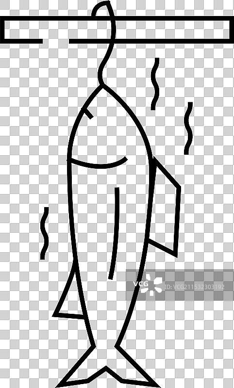 烟熏鱼线条图标图片素材