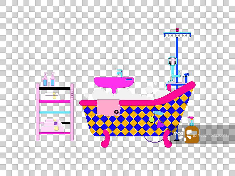 浴室免抠插画素材图片素材