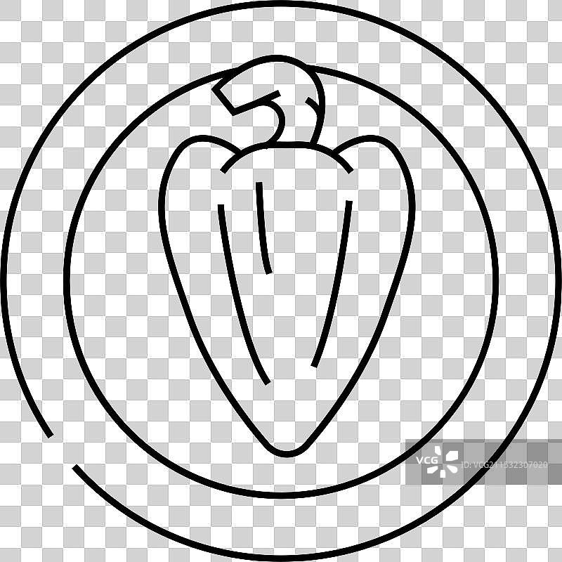 墨西哥菜肴的酿辣椒线条图标图片素材