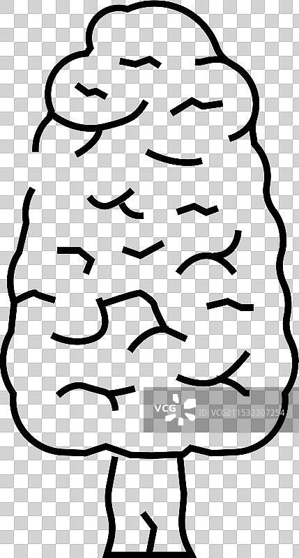 亚马逊的红木树丛线条图标图片素材