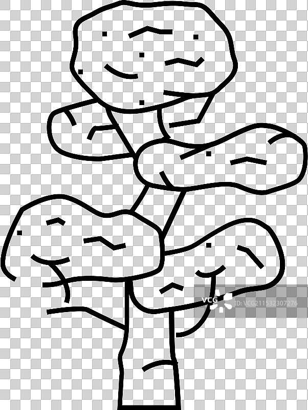 黑檀丛林亚马逊线条图标图片素材