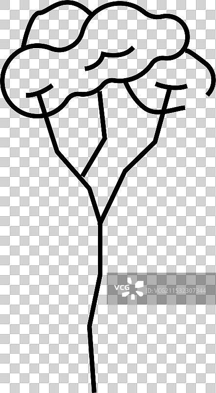 亚马逊橡胶树丛林线条图标图片素材