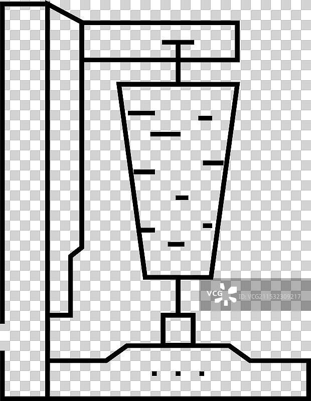 土耳其美食的旋转烤肉线条图标图片素材