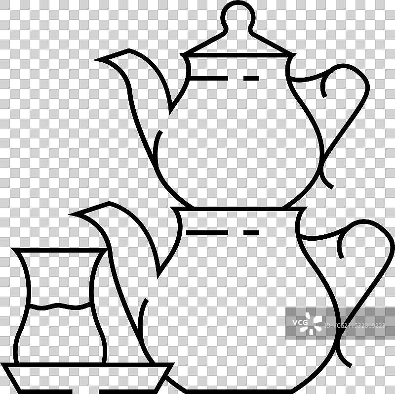 土耳其茶饮食线条图标图片素材