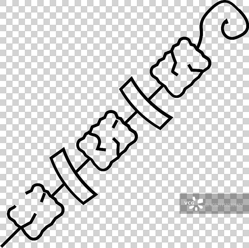 土耳其美食的烤肉串线条图标图片素材