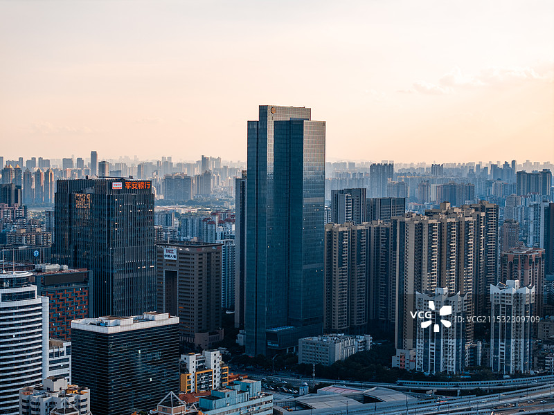 广州城市CBD中心珠江新城全景图航拍全景图片素材