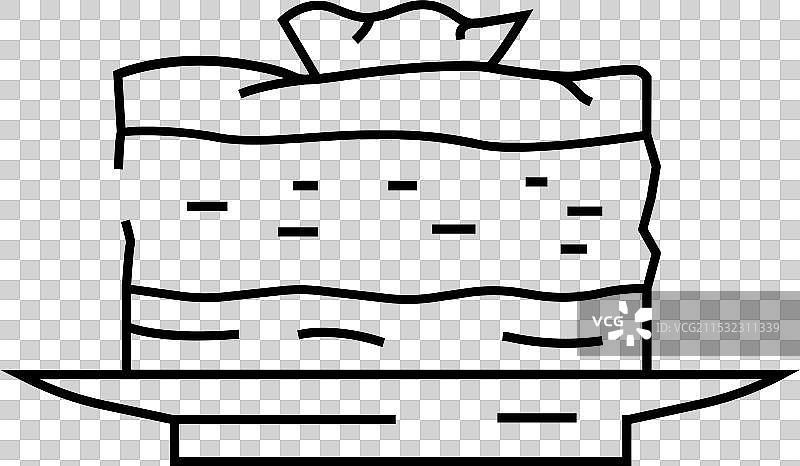 希腊美食的茄子千层饼线条图标图片素材