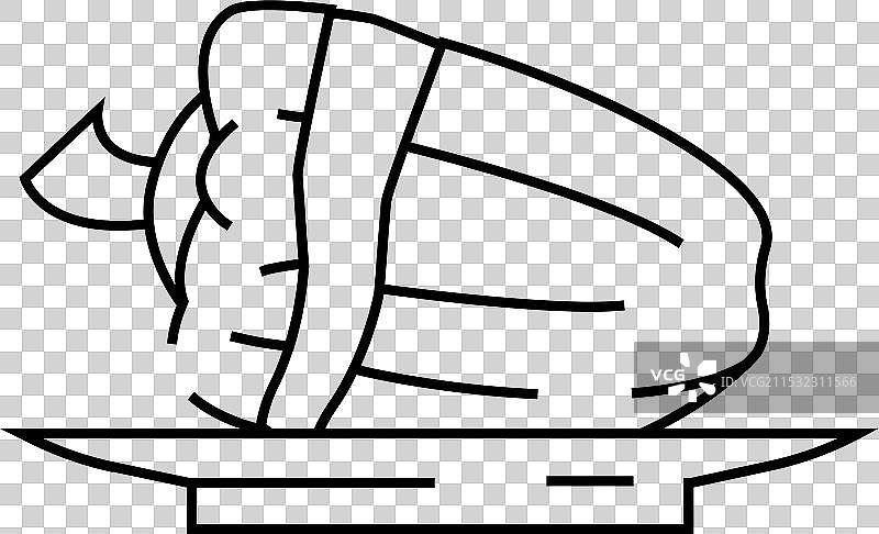 希腊美食萨加纳基线条图标图片素材