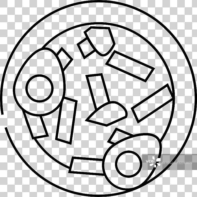 韩国料理的炒年糕线条图标图片素材