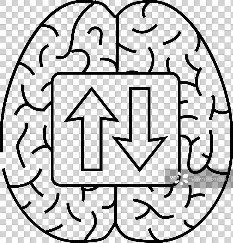 神经可塑性神经科学神经学线条图标图片素材