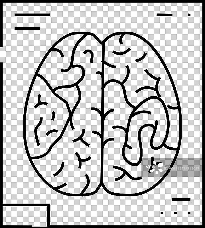 功能性磁共振成像神经科学神经学线条图标图片素材