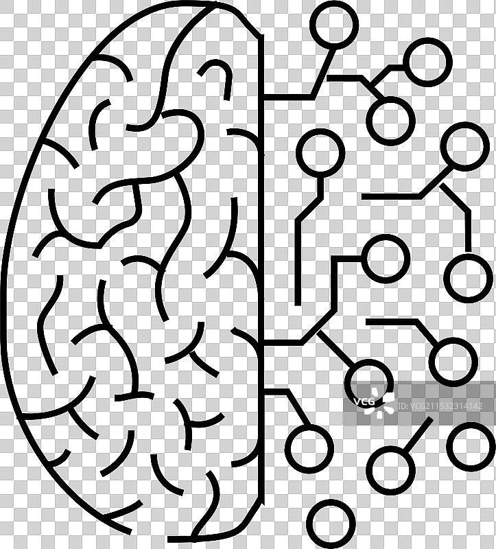 大脑电路神经科学神经学线条图标图片素材