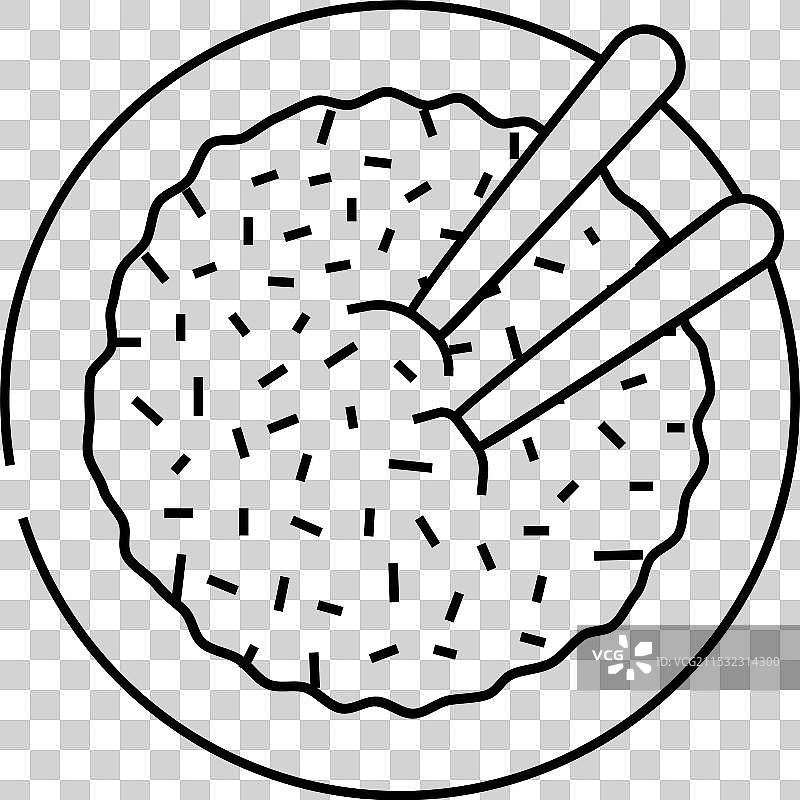 泰国茉莉香米菜肴线条图标图片素材