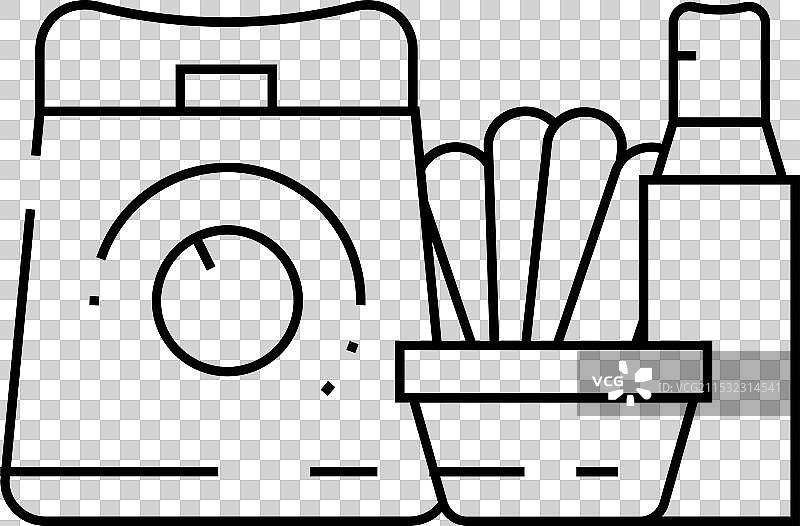 美容院脱毛工具套件线条图标图片素材