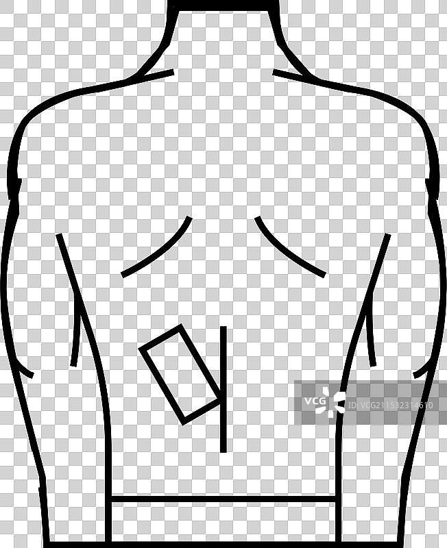 女性背部脱毛线条图标图片素材