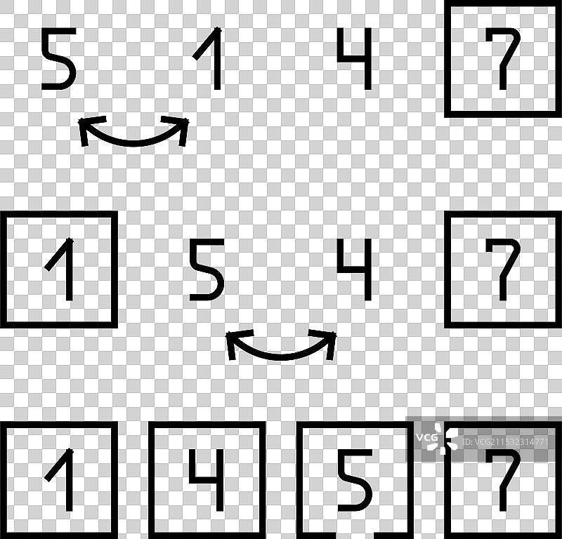 插入排序算法线条图标图片素材