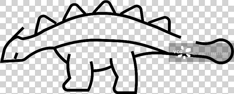 甲龙恐龙动物线条图标图片素材