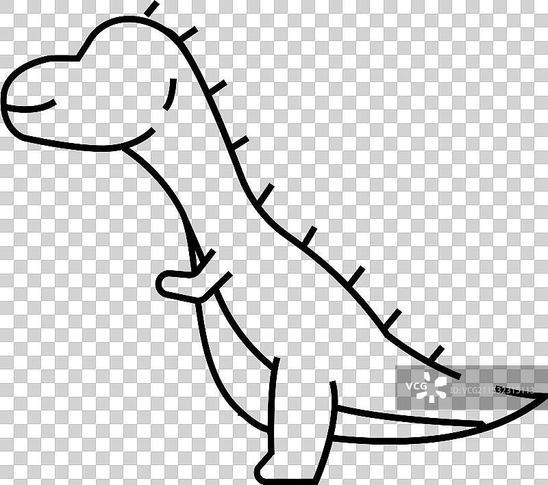 卡诺塔龙恐龙动物线条图标图片素材