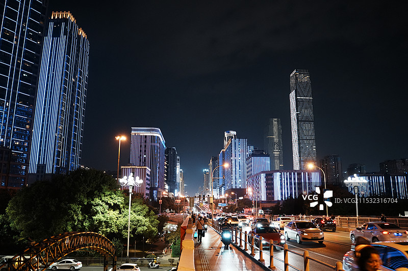 湖南长沙五一广场夜景图片素材