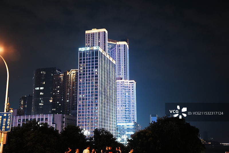 湖南长沙五一广场夜景图片素材