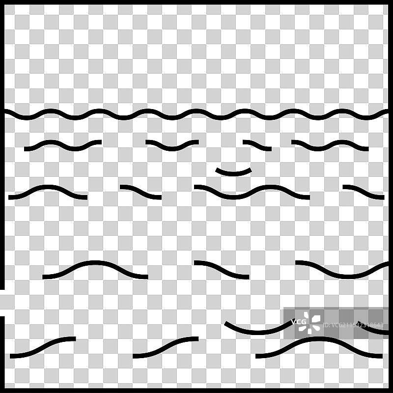 海洋波浪潮汐能线条图标图片素材